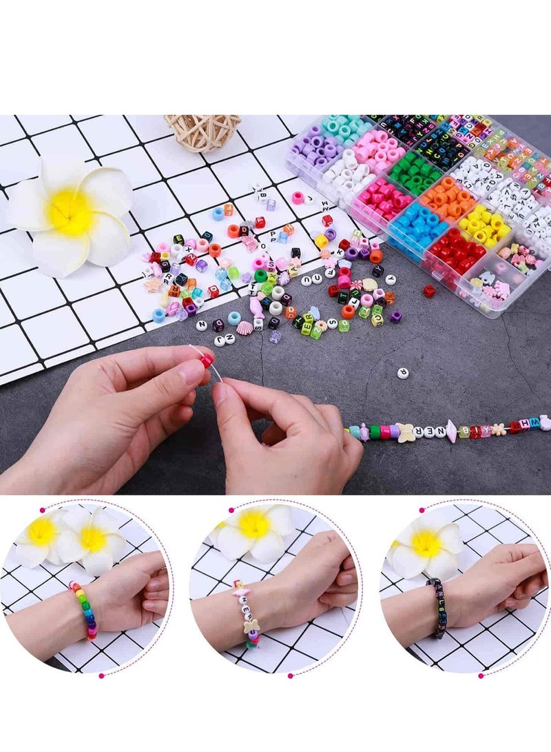 Excefore Bracelet Making Kit, Beads for Bracelets Pony Polymer Clay Letter Jewelry Making, DIY Arts and Crafts Gifts Girls Age 6 7 8 9 10-12 - Image 2