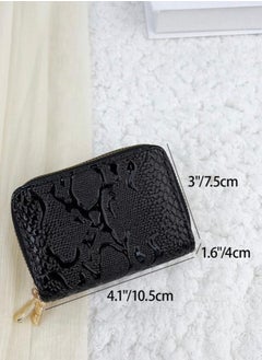 SOSEKO Credit Card And Money Wallet Holder Double Layer Zipper Royal Black  - Image 3
