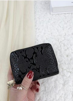 SOSEKO Credit Card And Money Wallet Holder Double Layer Zipper Royal Black  - Image 4