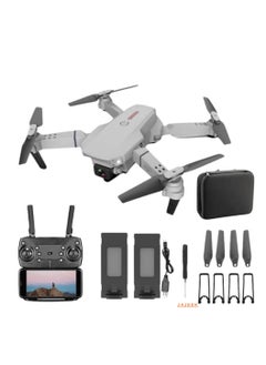 Foldable Quadcopter Drone with 360° Roll, Dual HD Camera, 150m Range, 25-30 Min Flight Time, Speed Control, Gesture Manipulation, Optical Flow & Avoidance, Includes 2 Batteries, Grey