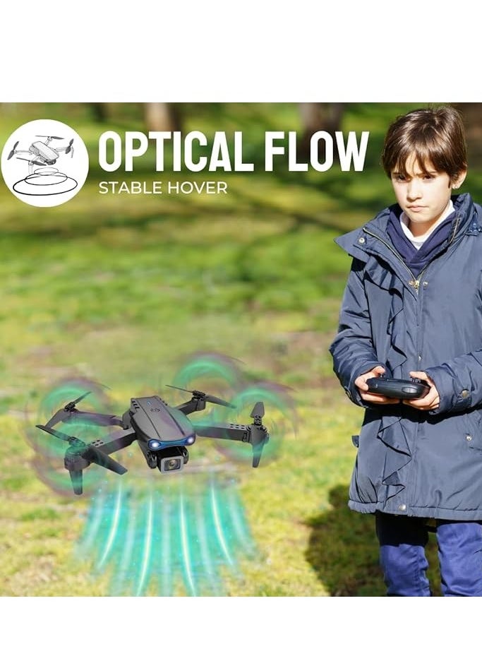 JAJEEK - Foldable Quadcopter Drone with 360° Roll, Dual HD Camera, 150m Range, 25-30 Min Flight Time, Speed Control, Gesture Manipulation, Optical Flow & Avoidance, Includes 2 Batteries, Grey - Image 1