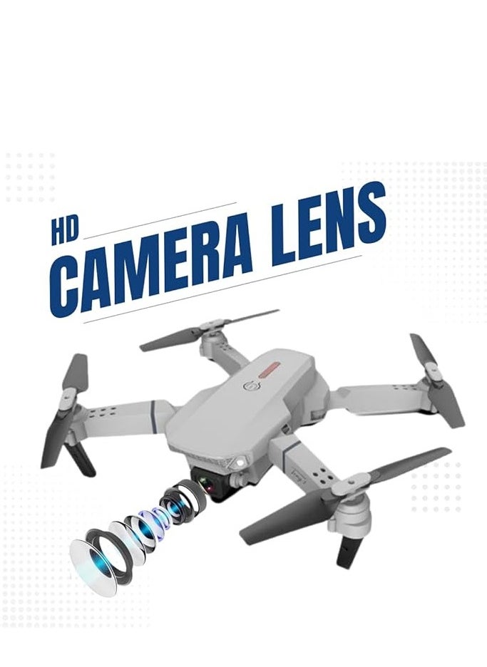 JAJEEK - Foldable Quadcopter Drone with 360° Roll, Dual HD Camera, 150m Range, 25-30 Min Flight Time, Speed Control, Gesture Manipulation, Optical Flow & Avoidance, Includes 2 Batteries, Grey - Image 1