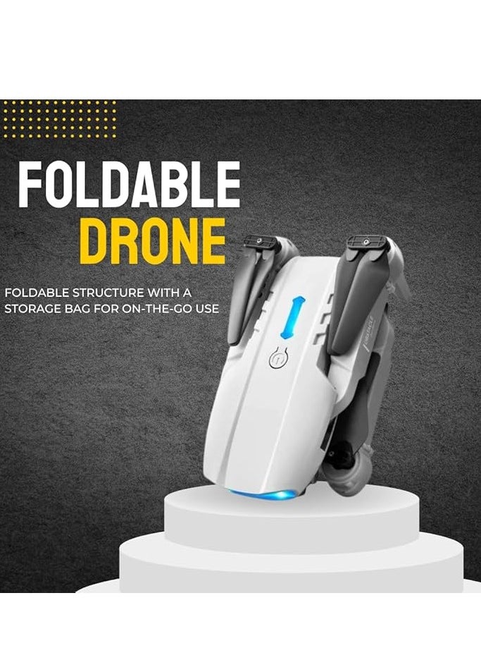 JAJEEK - Foldable Quadcopter Drone with 360° Roll, Dual HD Camera, 150m Range, 25-30 Min Flight Time, Speed Control, Gesture Manipulation, Optical Flow & Avoidance, Includes 2 Batteries, Grey - Image 1