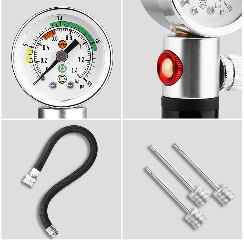 eBall Ball Pump with Pressure Gauge, eBall Sports Ball Air Pump with Inflation Needles & Pressure Release Valve for Basketball, Football, Soccer Ball, Rugby, Volleyball and Other Inflatable Balls - Image 3