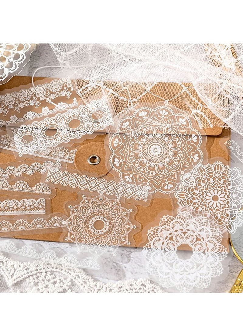 SYOSI 180 PCS Scrapbook Stickers, Vintage Cutout Lace Scrapbooking Stickers, Floral Embossed Paper for Journaling, DIY Crafts, and Embellishment Supplies  - Image 1