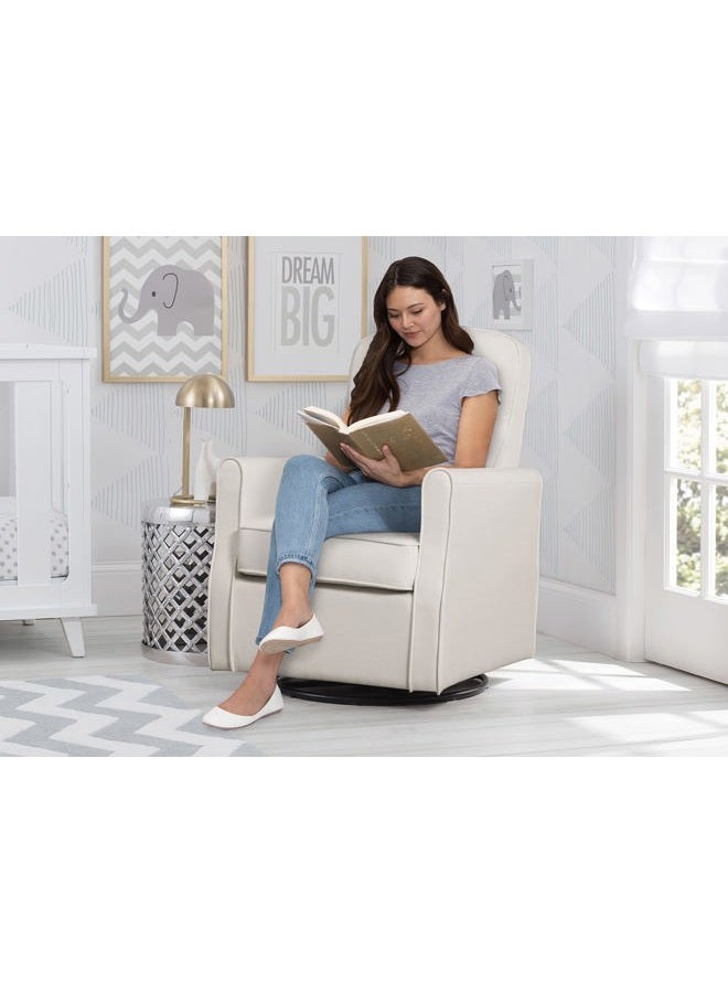 Delta CHILDREN Blair Slim Nursery Glider Swivel Rocker Chair, Cream - Image 3
