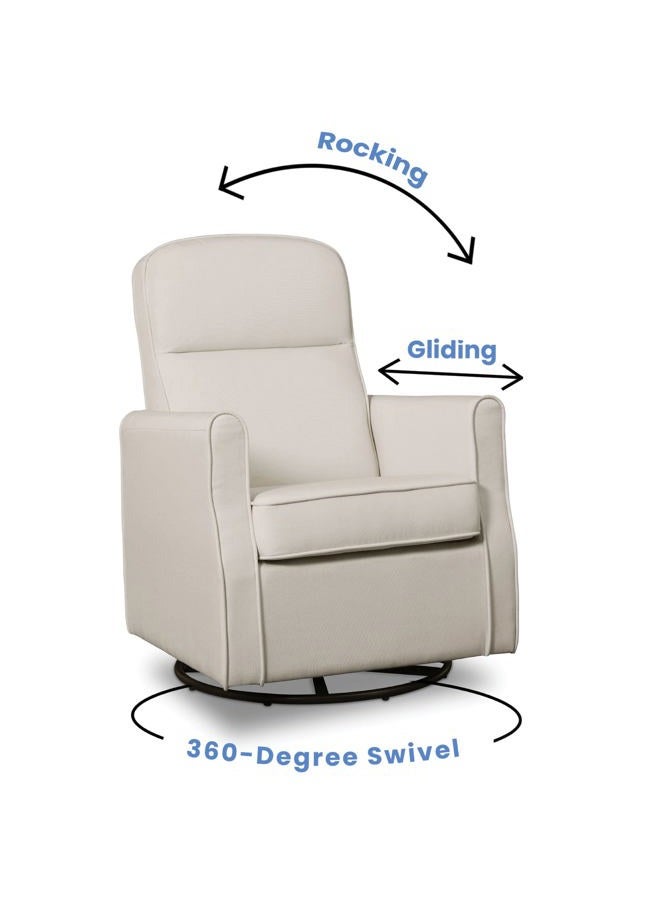 Delta CHILDREN Blair Slim Nursery Glider Swivel Rocker Chair, Cream - Image 5