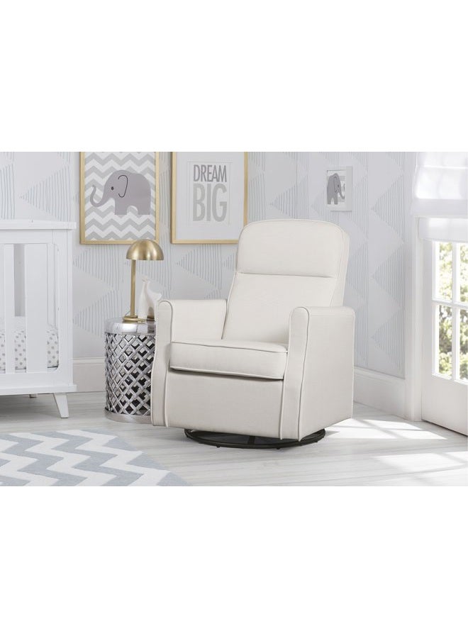 Delta CHILDREN Blair Slim Nursery Glider Swivel Rocker Chair, Cream - Image 2