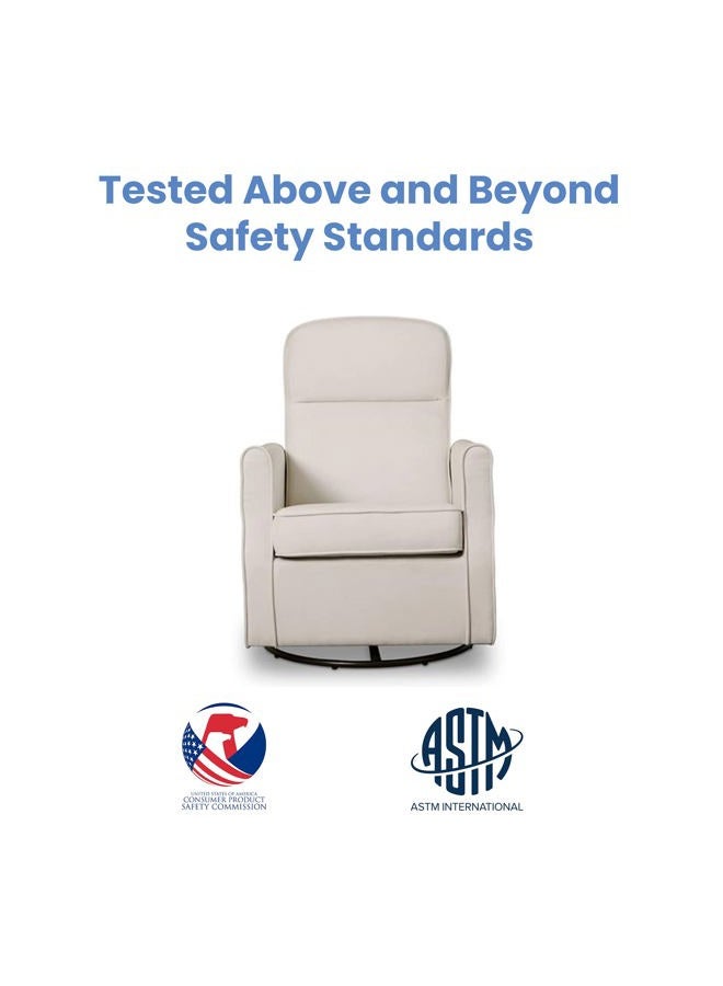 Delta CHILDREN Blair Slim Nursery Glider Swivel Rocker Chair, Cream - Image 4