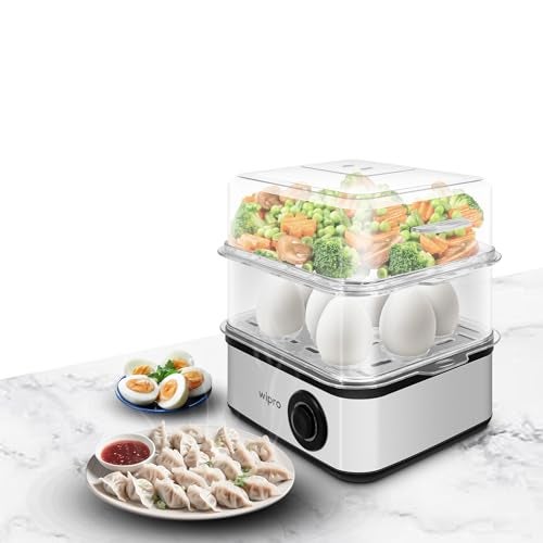 Wipro Elato BE201 4in1 Multicooker 500 Watt - Boils up to 16 Eggs, Steam Rice, Poach Eggs, Cook Vegetables - 3 Boiling Modes, Concurrent Cooking - 2 Year Warranty - Image 1