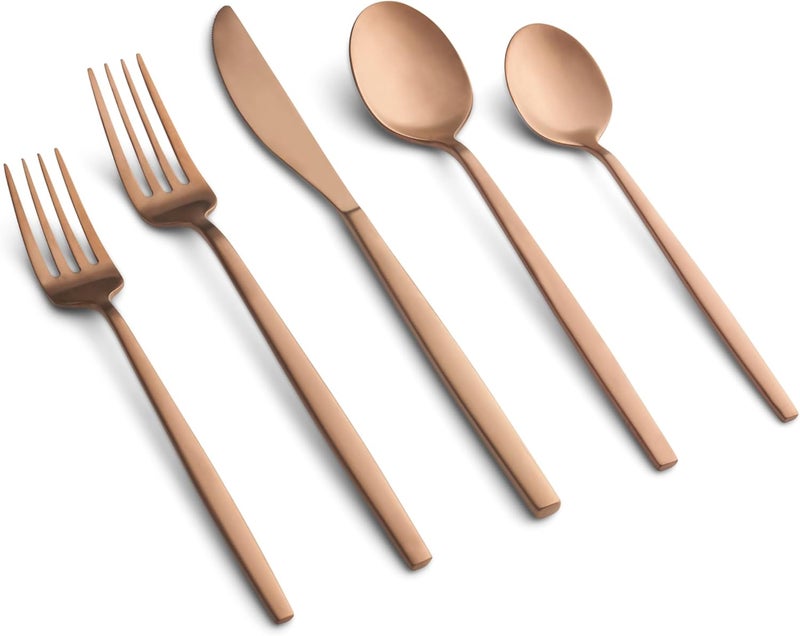 515820GZDS Kiki Copper Satin 20-Piece Flatware Set