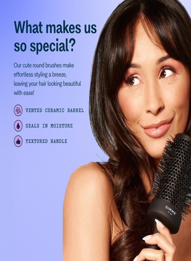 Gimme Beauty Round Brush - Blowout Brush with Vented Ceramic Barrel - For All Hair Types - Large 53mm - Image 3