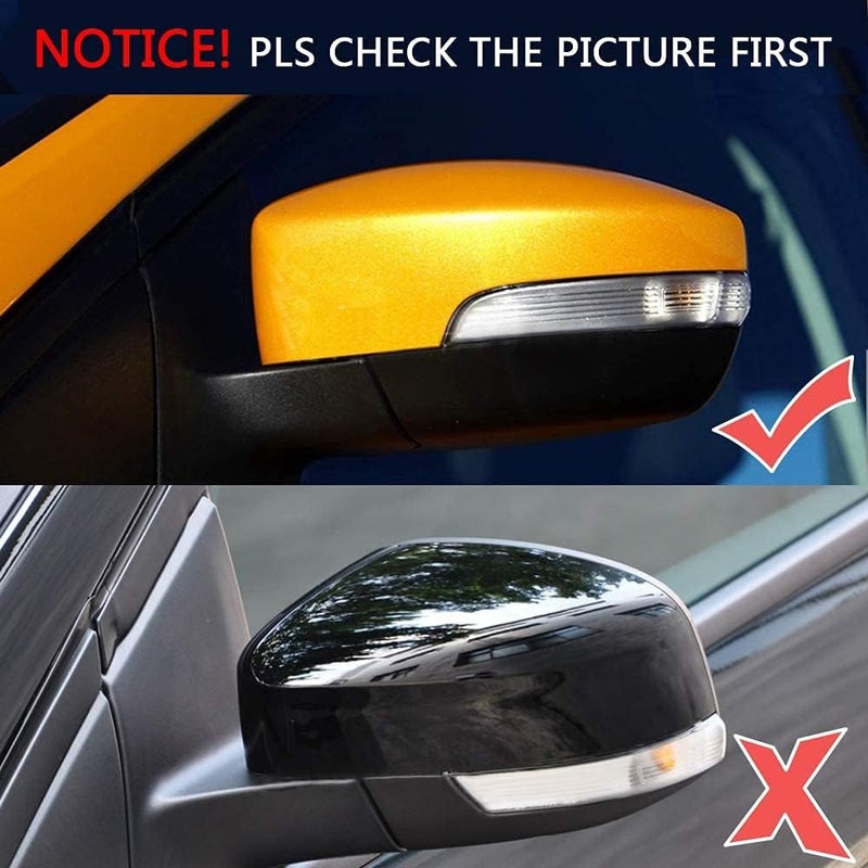 csslyzl Sequential Blinker Car Rear View Mirror Side Marker Lights LED Turn Signal Lamp Assembly Replacement For Ford Kuga Escape Ecosport 2013-2018,C-Max 2013-2017, Focus 2012-2018 Smoked Lens - Image 2