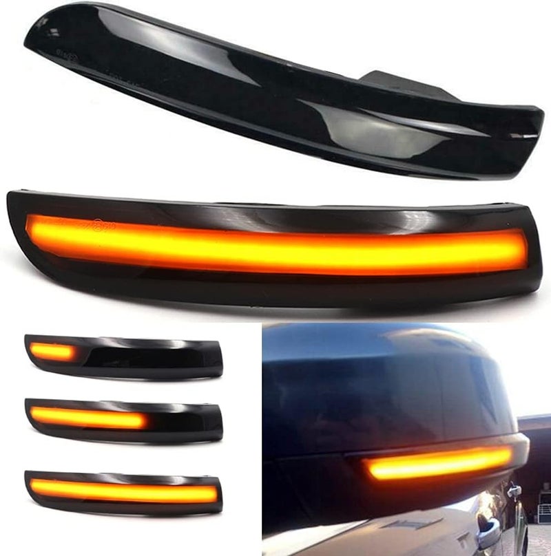 csslyzl Sequential Blinker Car Rear View Mirror Side Marker Lights LED Turn Signal Lamp Assembly Replacement For Ford Kuga Escape Ecosport 2013-2018,C-Max 2013-2017, Focus 2012-2018 Smoked Lens - Image 1