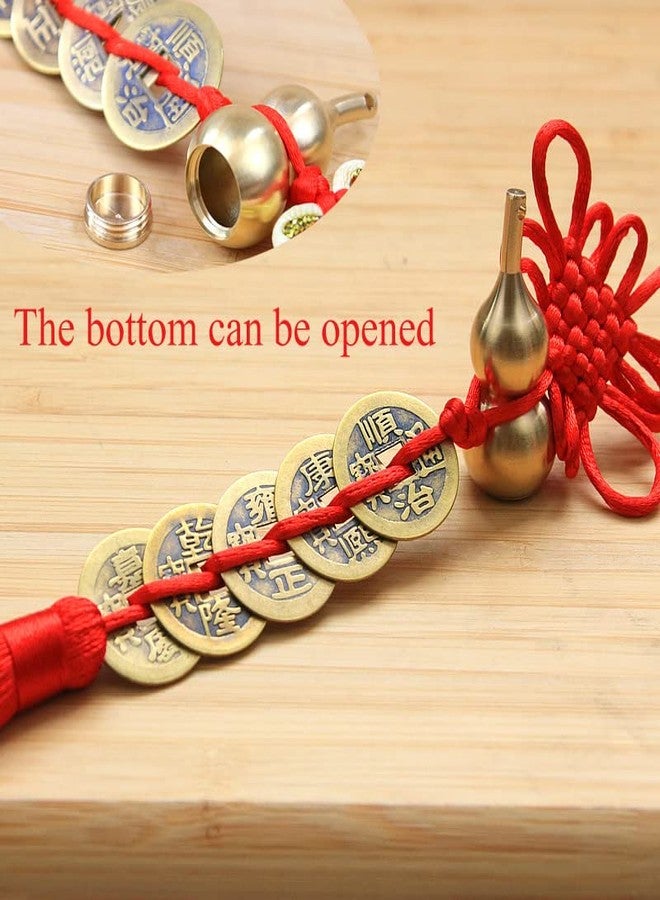 AMTOOCH Feng Shui Brass Gourd red Chinese Knot Tassel Home Decor Wu Lou Hanging Bring You Good Luck and Wealth,Chinese New Year Spring Festival Party Decor Gifts - Image 5