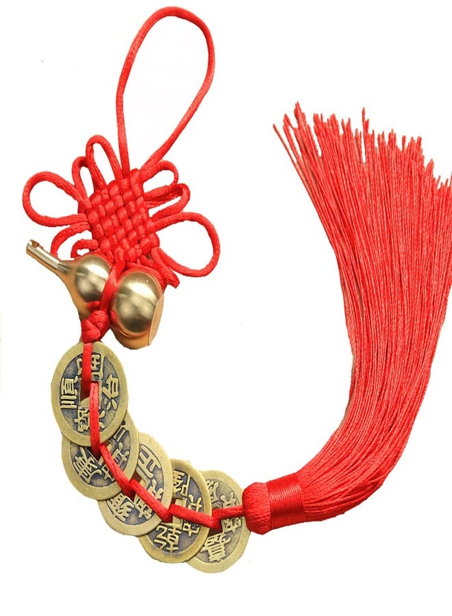 AMTOOCH Feng Shui Brass Gourd red Chinese Knot Tassel Home Decor Wu Lou Hanging Bring You Good Luck and Wealth,Chinese New Year Spring Festival Party Decor Gifts - Image 1