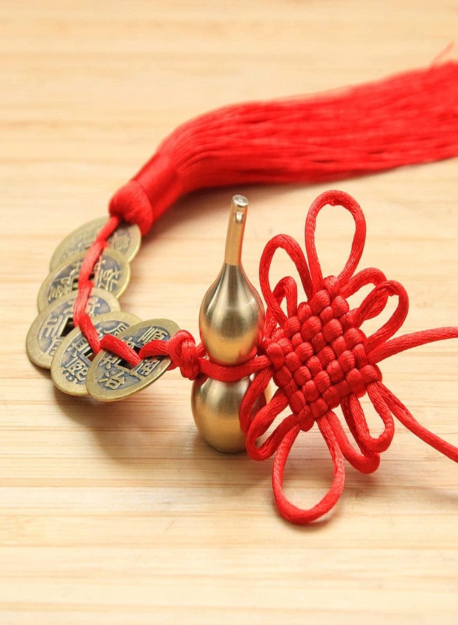 AMTOOCH Feng Shui Brass Gourd red Chinese Knot Tassel Home Decor Wu Lou Hanging Bring You Good Luck and Wealth,Chinese New Year Spring Festival Party Decor Gifts - Image 4