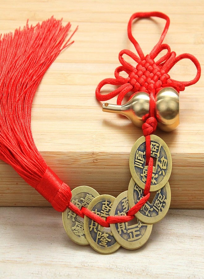 AMTOOCH Feng Shui Brass Gourd red Chinese Knot Tassel Home Decor Wu Lou Hanging Bring You Good Luck and Wealth,Chinese New Year Spring Festival Party Decor Gifts - Image 2