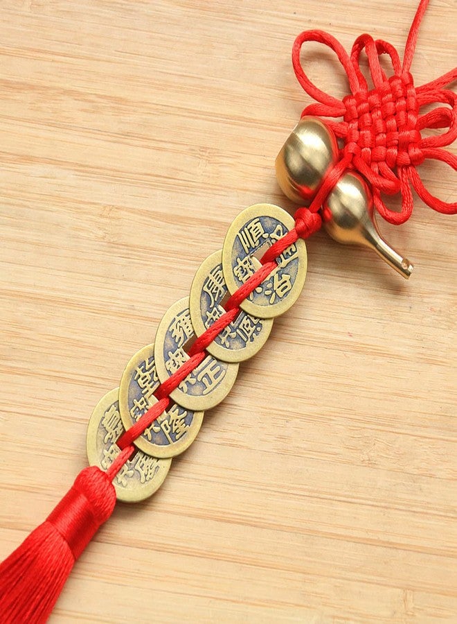 AMTOOCH Feng Shui Brass Gourd red Chinese Knot Tassel Home Decor Wu Lou Hanging Bring You Good Luck and Wealth,Chinese New Year Spring Festival Party Decor Gifts - Image 3