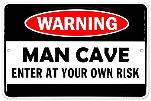 Hangtime Man Cave Enter At Your Own Risk Metal Door Sign - Image 1