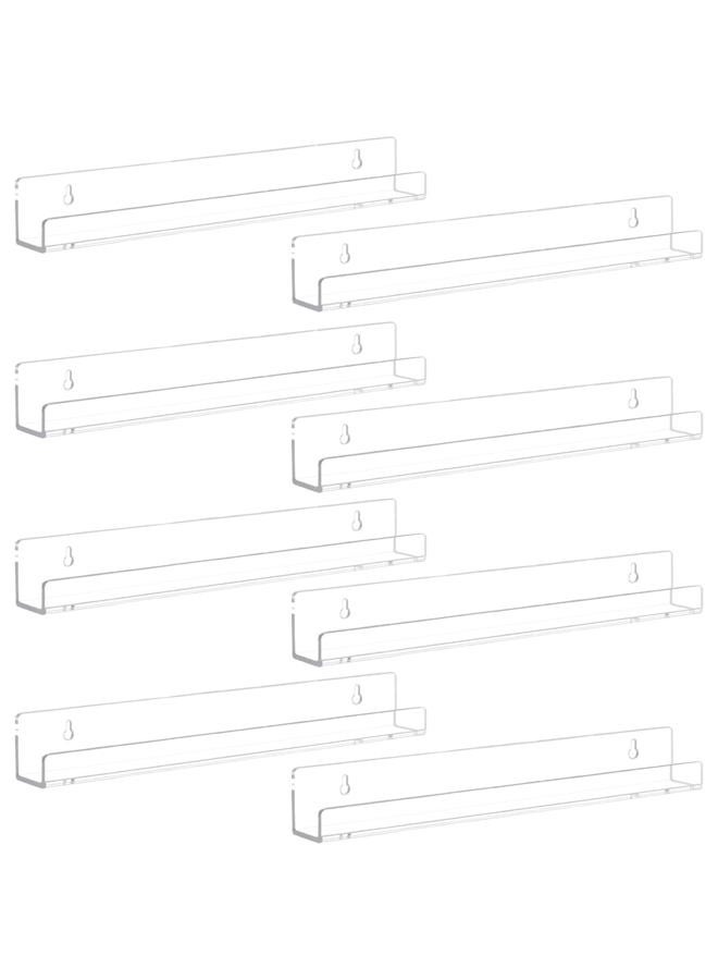 Cerpourt 8 Pack Wall Mounted Shelf,Clear Acrylic Nail Polish Organizer Display, Wall Rack Nail Supplies for Nail Techs - Image 2