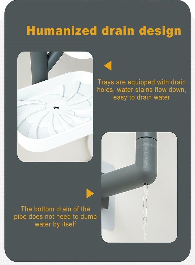PEFWO Soap Holder, 4-Layer Rotating Bar Soap Holder with Self Draining, No Drilling Wall Mounted Soap Dish for Shower, Bathroom, Tub and Kitchen - Image 4