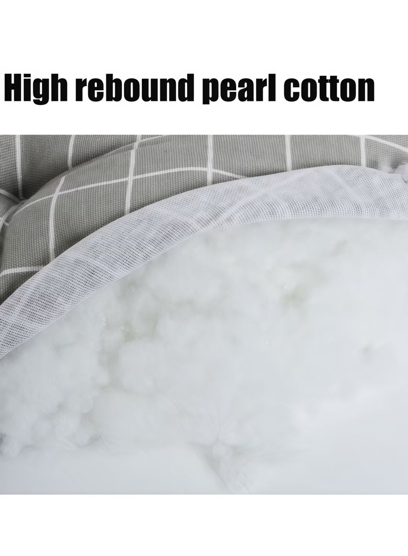 شو وو وسادة كرسي سميكة، وسادة مقعد كرسي صلبة، وسادة كرسي، وسادة مقعد، وسادة أرضية ناعمة من التاتامي، وسائد كرسي، وسادة مقعد مع أربطة، أرضية مربعة، لليوغا والتأمل وغرفة المعيشة والشرفة والمكتب والتأمل في الهواء الطلق ووسادة وسادة للقراءة (رمادي) - Image 4