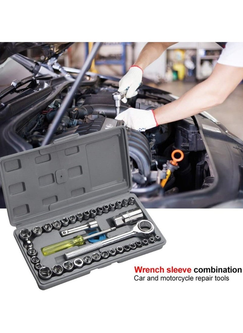Generic - 40-Piece Socket Wrench Set with Essential Hex Keys and Screwdrivers - Image 1