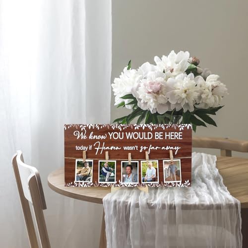 ElasignShopo Wedding Rustic In Loving Memory Wooden Sign With 5 Clips Memorial Wood Sign Wedding Decor for Reception Ceremony Table Picture Hanging Board to Honor Souls Eucalyptus Heaven Decorations, 16 x 8’’ - Image 4