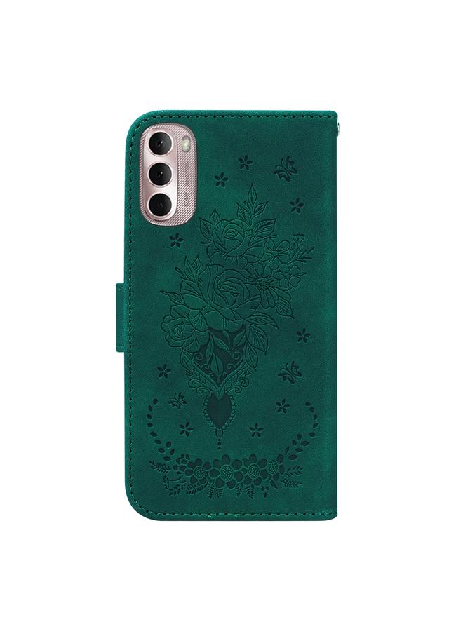 S-TOP Case For Motorola Moto G Stylus 4G 2022 Butterfly Rose Embossed Leather Phone Case - Image 3
