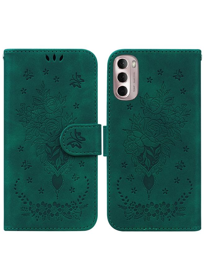 S-TOP Case For Motorola Moto G Stylus 4G 2022 Butterfly Rose Embossed Leather Phone Case - Image 1