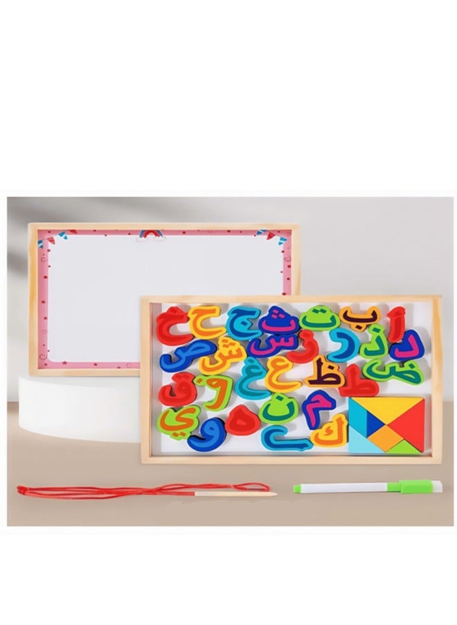 35-piece wooden Arabic puzzle building blocks - Image 4