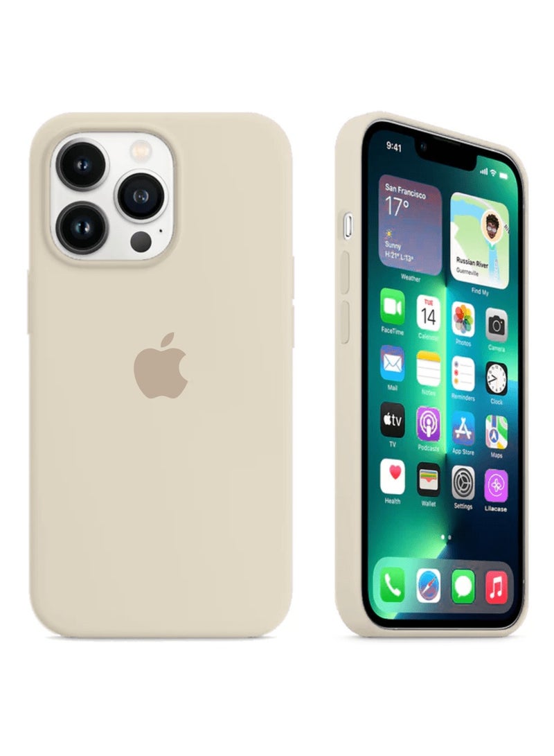 iPhone 16 Pro  Silicone Case Antique White  Shockproof Thin Cover, Resists  Scratches, Phone Case for iPhone 16 Pro Silicone Case Antique White