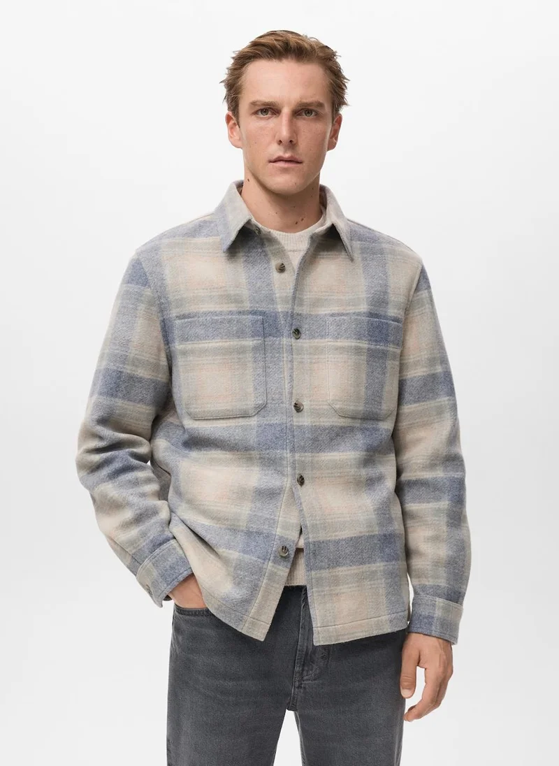 Mango Man Check flannel jacket