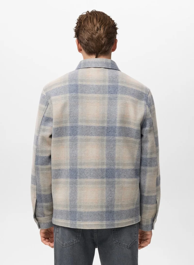 Mango Man Check flannel jacket