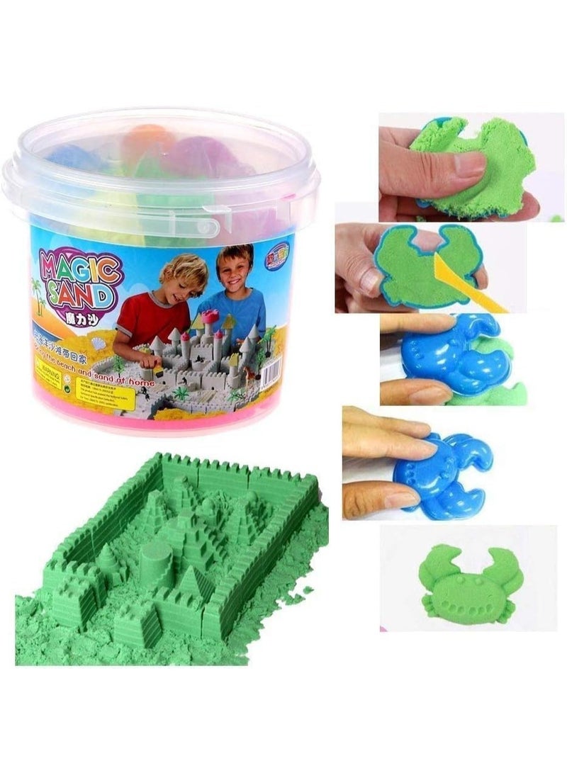 Amazing Dough and Magic Clay With Mould, Reusable Sensory Set, Gluten-Free Wonder Sand Activity Toys, Indoor Games for Kids Age 10 to 15 (Green) - Image 4