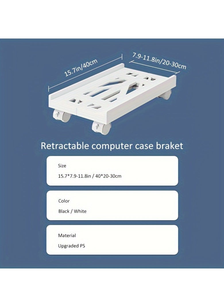 AROAQ - Universal Office Computer Host Bracket and Printer Tray Removable and Retractable CPU Tray Versatile Holder for Computers Printers Air Purifiers and Small Appliances Durable and Adjustable PC Host Bracket - Image 1