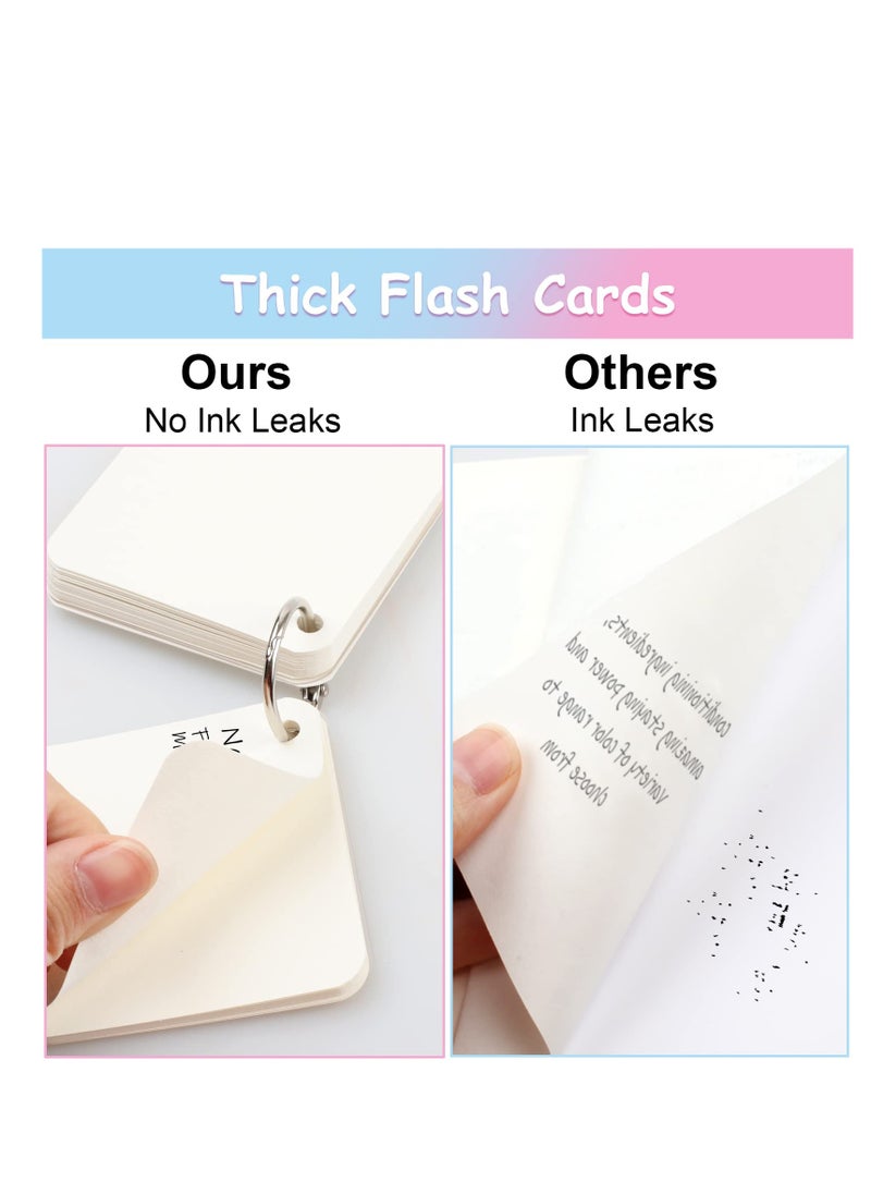 SYOSI - Revision Cards, 240 Record Cards with Binder Rings, Blank Study Cards, Hole-Punched Index Cards, Thick Flashcards for School Learn Memory Recipe 7x7cm, for Office Learning to Do List Note - Image 1