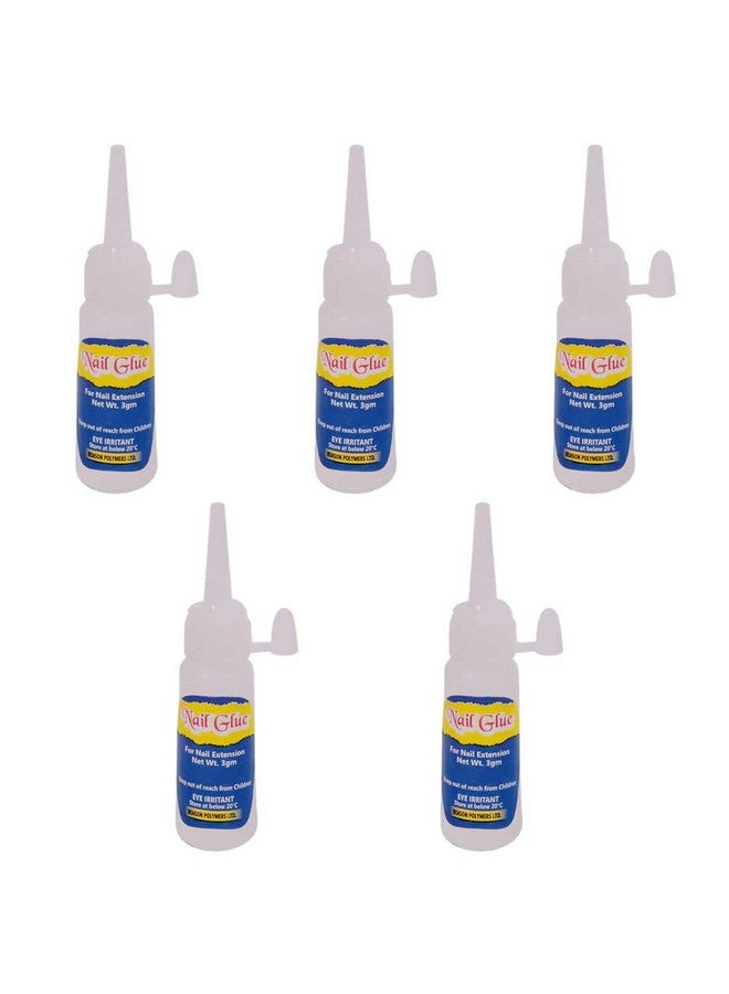 iwin Nail Glue Super Strong Adhesive For Professional Nail Art Extension (Pack of 5) (White) - Image 1