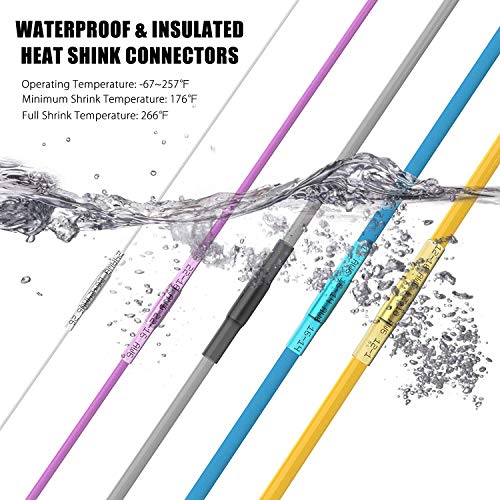 VAMRONE Heat Shrink Butt Wire Connectors, 100Pcs 16-14 AWG Blue Insulated Waterproof Electrical Wire Connectors Automotive Marine Grade Wire Crimp Terminals Butt Splices, Ideal for Boat, Truck, Stereo Blue - Image 4