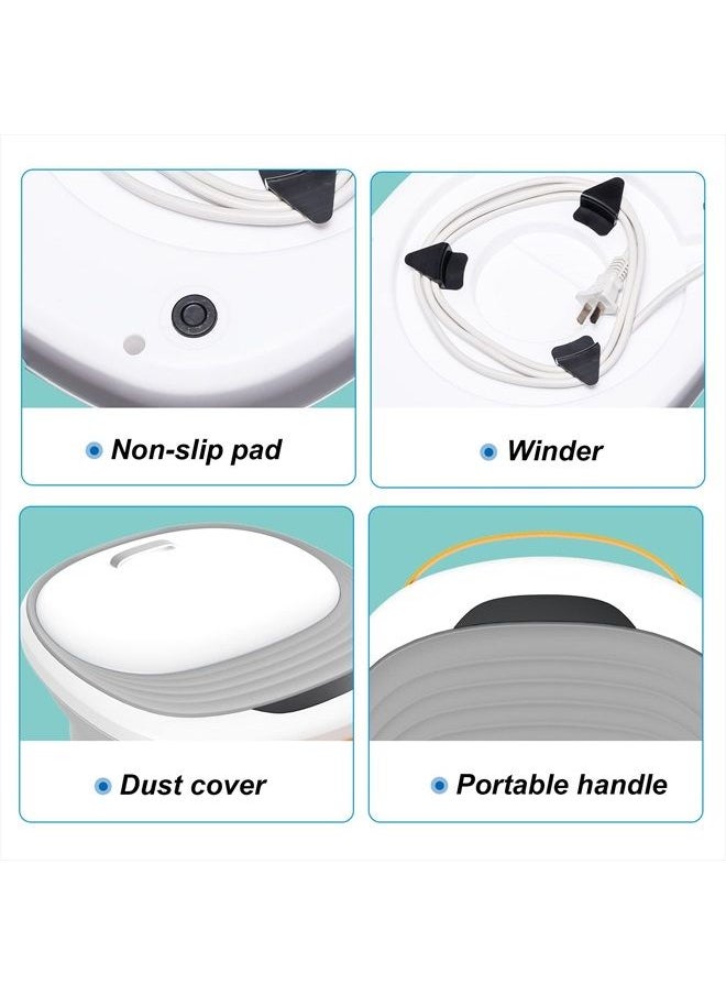 KNQZE - Foot Spa Foot Bath Massager with Heat Bubbles Vibration 4 Removable Massage Rollers (not Motorized), Collapsible Pedicure Foot Spa for Feet Pain Relief at Home Office-Gray - Image 1