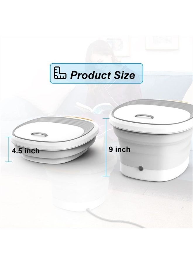 KNQZE - Foot Spa Foot Bath Massager with Heat Bubbles Vibration 4 Removable Massage Rollers (not Motorized), Collapsible Pedicure Foot Spa for Feet Pain Relief at Home Office-Gray - Image 1