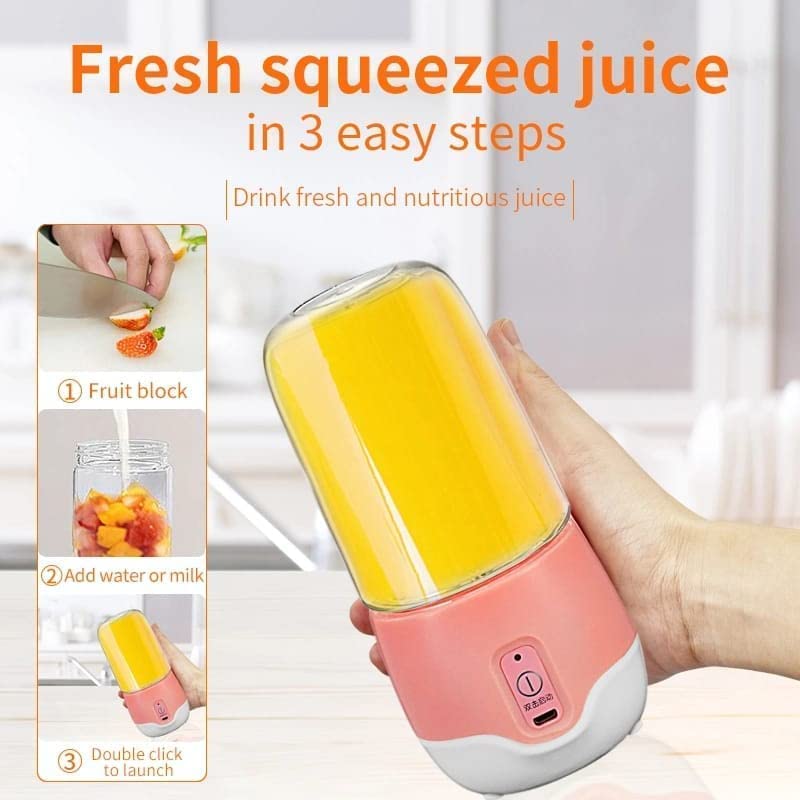 HOME STUFFS Juicer Portable Blender USB Rechargeable with 4 Blades Smoothie Cup Multifunctional Pack Of 1 - Image 4
