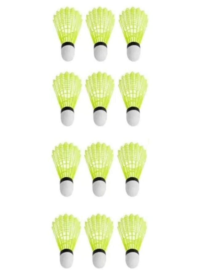 YOOKO® (Pack of 4), Badminton Shuttle Cock, Green Color, Plastic Make with Cork On The Face (Low Speed) - Image 1