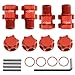 YoyoHobby RC Wheel Hex 10mm Extended Wheel Hub Drive 14mm to 17mm with Antidust Cap Nuts 17mm Alum for Arrma Senton Granite Big Rock Vorteks 3S Senton Granite Mega550 Infraction Mega570 Upgrade Parts Red - Image 3