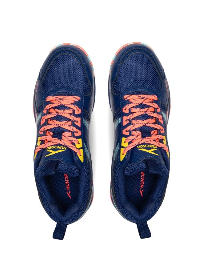 Hundred Raze Elite Unisex Badminton Shoes (Non-Marking) | Suitable for Table Tennis, Volleyball, Basketball & Indoor Sports | Lightweight & Durable | X-Cushion, Active Grip Sole | Navy/Orange/Lime/Sea Blue | EU 41 - Image 5