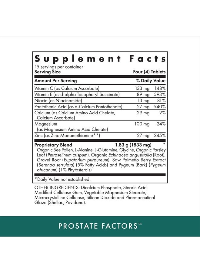 MICHAEL'S Health Naturopathic Programs Prostate Factors - 60 Vegetarian Tablets - Nutrients for The Prostate - Kosher - 15 Servings - Image 2