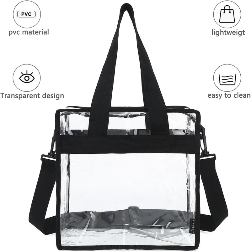 FlowFly Insulated Lunch Cooler Bag - Tote Bag Organizer for Women/Men, Clear#Black - Image 3