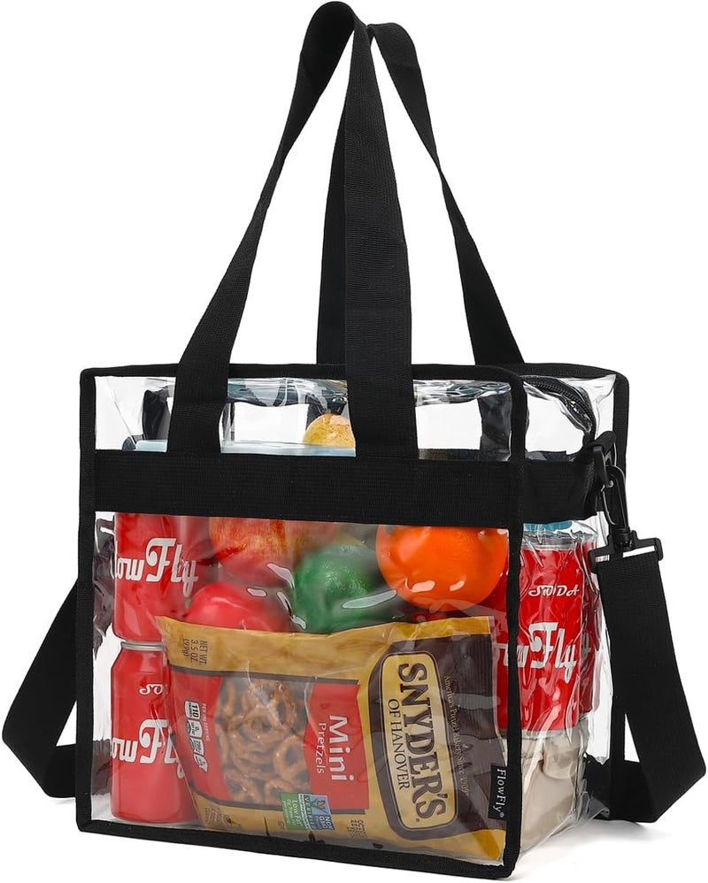 FlowFly Insulated Lunch Cooler Bag - Tote Bag Organizer for Women/Men, Clear#Black - Image 1