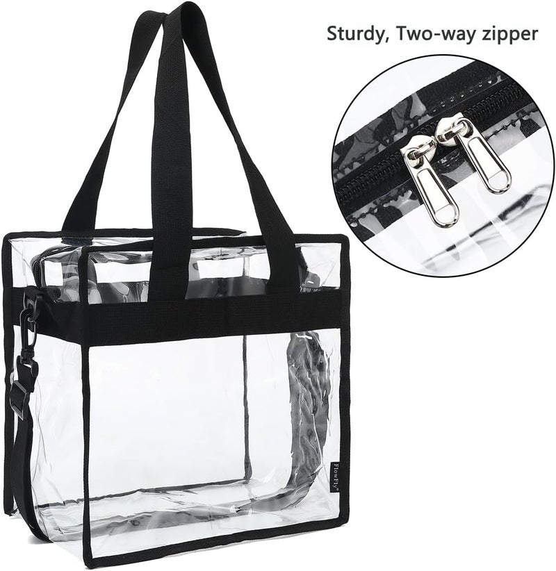 FlowFly Insulated Lunch Cooler Bag - Tote Bag Organizer for Women/Men, Clear#Black - Image 5